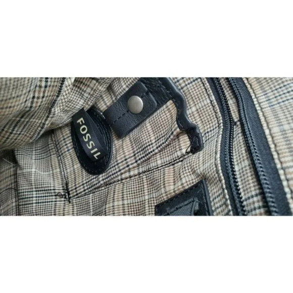 Fossil Black Leather Decker City Shoulder Bag Purs - Picture 11 of 11